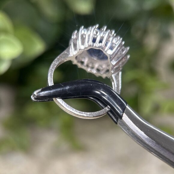 Stunning 925 Silver Sapphire/Cz Ring - Picture 6 of 9
